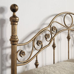 SlumberWorx Letchworth Vintage Victorian Style Antique Brass Double Metal Bed Frame - thumbnail 3