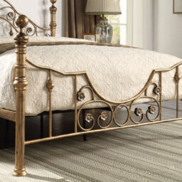 SlumberWorx Letchworth Vintage Victorian Style Antique Brass Double Metal Bed Frame - thumbnail 4