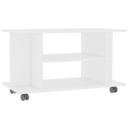 Walplus Tv Cabinet With Castors White 80X40X45 Cm Engineered Wood - thumbnail 2