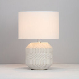 Inlight Eupheme Ceramic Cylinder Gloss White Table Light - thumbnail 1