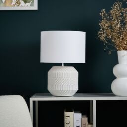 Inlight Eupheme Ceramic Cylinder Gloss White Table Light - thumbnail 2