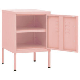 Berkfield Nightstand Pink 35X35X51 Cm Steel - thumbnail 4