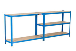 Rhino Racking 3 Bays - 180 X 120 X 40Cm - Blue - 5 Tier Boltless Heavy Duty Garage Shelving Unit - 1000Kg Load Weight - thumbnail 7