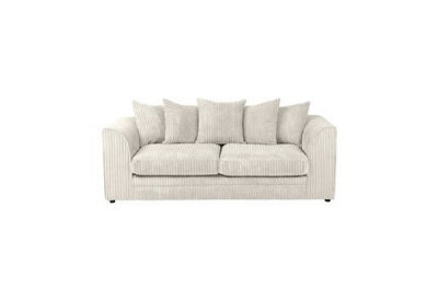 Sofa Scene Chicago Jumbo Cord 3 Seater Cream Sofa - image 1