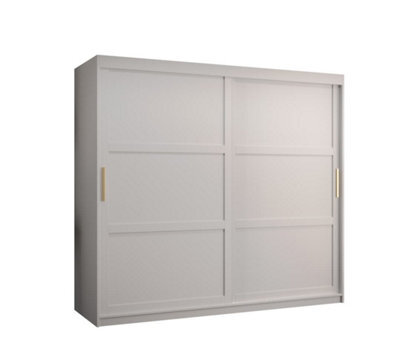 Arte Ramiro I Contemporary 2 Sliding Door Wardrobe 9 Shelves 2 Rails White Matt (H)2000mm (W)2000mm (D)620mm - image 1