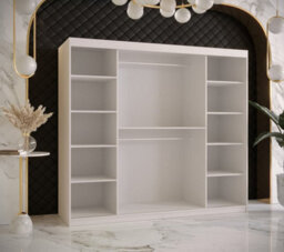Arte Ramiro I Contemporary 2 Sliding Door Wardrobe 9 Shelves 2 Rails White Matt (H)2000mm (W)2000mm (D)620mm - thumbnail 3