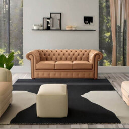 Chesterfield 3 Seater Shelly Saddle Real Leather Sofa Bespoke In Classic Style - thumbnail 8