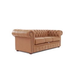 Chesterfield 3 Seater Shelly Saddle Real Leather Sofa Bespoke In Classic Style - thumbnail 4