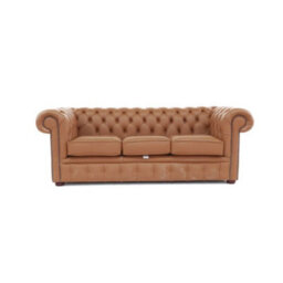Chesterfield 3 Seater Shelly Saddle Real Leather Sofa Bespoke In Classic Style - thumbnail 2