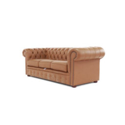 Chesterfield 3 Seater Shelly Saddle Real Leather Sofa Bespoke In Classic Style - thumbnail 3