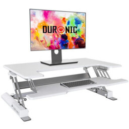 Duronic Dm05D1 We Sit-Stand Desk Workstation, Desk Convertor, Manually Height Adjustable 16.5-41.5Cm,  92X56Cm Platform - White