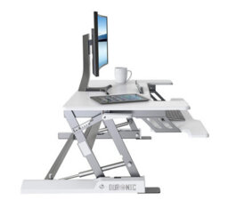 Duronic Dm05D1 We Sit-Stand Desk Workstation, Desk Convertor, Manually Height Adjustable 16.5-41.5Cm,  92X56Cm Platform - White - thumbnail 7