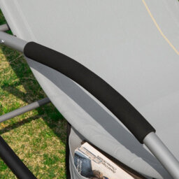 Sobuy Ogs28-Hg, Outdoor Garden Rocking Sun Lounger Recliner Relaxing Chair With Headrest And Side Bag, Grey,w147Xd63Xh85 - thumbnail 8
