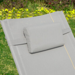Sobuy Ogs28-Hg, Outdoor Garden Rocking Sun Lounger Recliner Relaxing Chair With Headrest And Side Bag, Grey,w147Xd63Xh85 - thumbnail 9