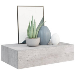 Vidaxl Wall Drawer Shelves 2 Pcs Concrete Grey 40X23.5X10Cm Mdf - thumbnail 3