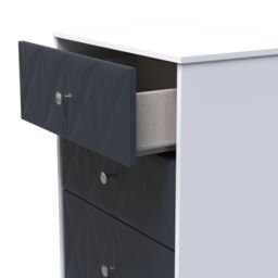 Genoa Ready Assembled Matt Indigo & White No Effect 4 Drawer Deep Chest (H)1063mm (W)746mm (D)395mm - thumbnail 4