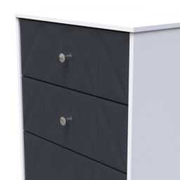 Genoa Ready Assembled Matt Indigo & White No Effect 4 Drawer Deep Chest (H)1063mm (W)746mm (D)395mm - thumbnail 3
