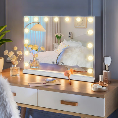 Inmtfei Hollywood Vanity Makeup Mirror, 15 Led Bulbs, 3 Colour Modes, 5X Magnifier, Usb Charging, 58X46Cm - image 1