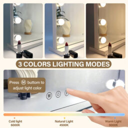 Inmtfei Hollywood Vanity Makeup Mirror, 15 Led Bulbs, 3 Colour Modes, 5X Magnifier, Usb Charging, 58X46Cm - thumbnail 3