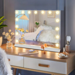 Inmtfei Hollywood Vanity Makeup Mirror, 15 Led Bulbs, 3 Colour Modes, 5X Magnifier, Usb Charging, 58X46Cm - thumbnail 1