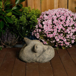 Tranquil Large Cast Stone Sleeping Fox Garden Statue Garden Sculpture Ornament - thumbnail 5