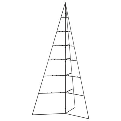 Berkfield Modern Metal Christmas Tree For Decoration Black 140 Cm