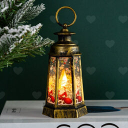 Amorly 4Pcs Battery Powered Christmas Snow Globe Lanterns, Light Up Led Decor, Elegant Indoor Home Ornament For Xmas Holiday Celebrations - thumbnail 2