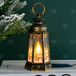 Amorly 4Pcs Battery Powered Christmas Snow Globe Lanterns, Light Up Led Decor, Elegant Indoor Home Ornament For Xmas Holiday Celebrations - thumbnail 3