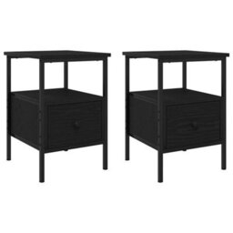 Berkfield Bedside Cabinets 2 Pcs Black Oak 34X36X50 Cm Engineered Wood - thumbnail 2