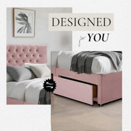 Pink Plush 4Ft Small Double Bed With Matttress  2 Storage Drawers And 20 Inch Chesterfield Headboard - thumbnail 2