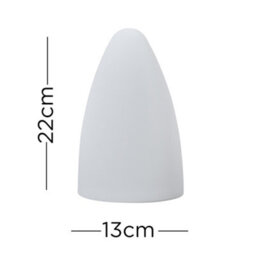Valuelights Tenzin Ip44 Rated Outdoor White Cone Lantern Table Lamp With Integrated Rechargeable Colour Changing Led - thumbnail 7