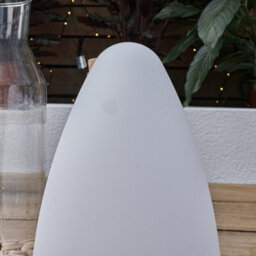 Valuelights Tenzin Ip44 Rated Outdoor White Cone Lantern Table Lamp With Integrated Rechargeable Colour Changing Led - thumbnail 3