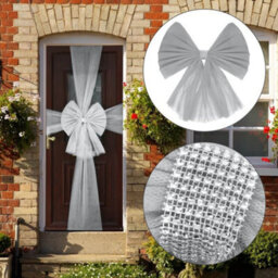 I Love Fancy Dress Large Silver Christmas Door Bow Diamante Decoration - Pack Of 3