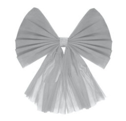 I Love Fancy Dress Large Silver Christmas Door Bow Diamante Decoration - Pack Of 3 - thumbnail 3