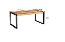 Kingwood Industrial Reclaimed Wood And Metal Large Coffee Table - thumbnail 5