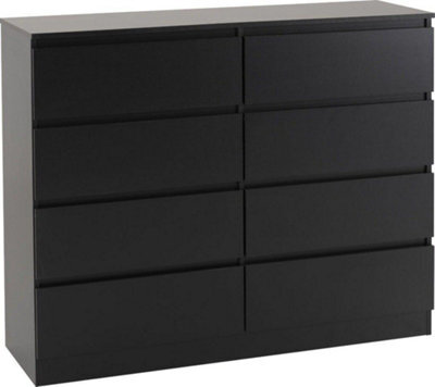 Seconique Malvern 8 Drawer Chest Black Recessed Handles - image 1
