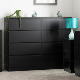 Seconique Malvern 8 Drawer Chest Black Recessed Handles - thumbnail 2