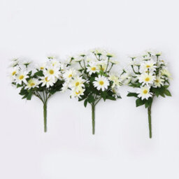 Gainsborough Artificial Flowers Set Of 3, Weather-Resistant Artificial Daisy Picks, Made From Polyester, Ideal For Pots & Hanging Baskets