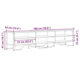 Berkfield Modern Tv Cabinet Black 180X34X41 Cm Engineered Wood - thumbnail 9