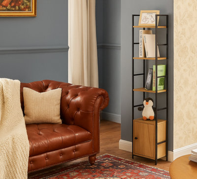 Celino 4 Tier Ladder Shelf Bookcase Living Room Display Storage Cupboard Shelving Unit 29.1X23.5X144 Cm - image 1