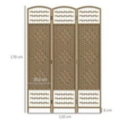 Natural 3 Panel Folding Room Divider Privacy Screen - thumbnail 2