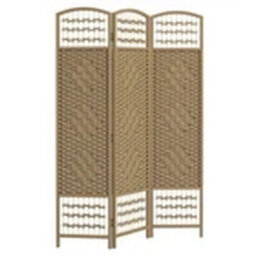 Natural 3 Panel Folding Room Divider Privacy Screen - thumbnail 1