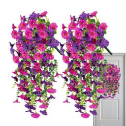Artificial Outdoor Hanging Petunia Flowers, 2 Pieces Faux Petunias, Hanging Artificial Flowers, Weather Resistant, Uv Resistant - thumbnail 7