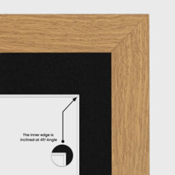 AK Frames 26X8 Oak Sleek Multi Photo Frame With Black Mount - Holds 5 Apertures (5X) 6X4 Photos - thumbnail 7