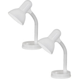 Set Of 2 Modern White Table Lamps With Flexible Design And Rocker Switch - thumbnail 1