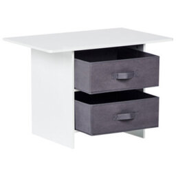 Brightnest Kids 2-Seater Table Set With 2 Chairs And Storage Boxes, White And Grey Mdf - Wyld And Coco - thumbnail 5