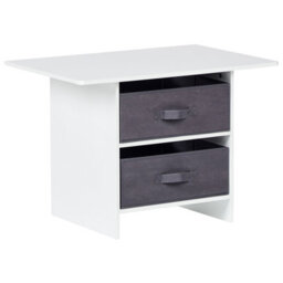 Brightnest Kids 2-Seater Table Set With 2 Chairs And Storage Boxes, White And Grey Mdf - Wyld And Coco - thumbnail 3