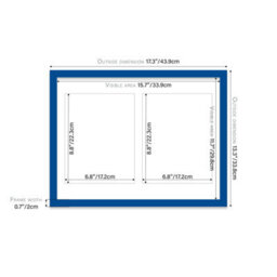 16X12 Inch 2 Opening Photo Collage Frame, Display Two 9X7 Inch Photos, Multi Aperture Family Picture Frame, Blue - thumbnail 4
