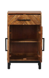 Buttercup Farm Parquet Tall Slim Sideboard - Mango Wood/iron - L30 X W54 X H90 Cm - Pp Finish - thumbnail 3