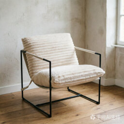 Ergonomic Occasional Chair Or Living Room Bedroom Balcony (W)79Cm (D)78Cm (H)96Cm - Beige - thumbnail 1